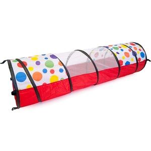 Kids Pop Up Play Tunnel with Carrying Bag Polka Dot Theme 6 Feet New
